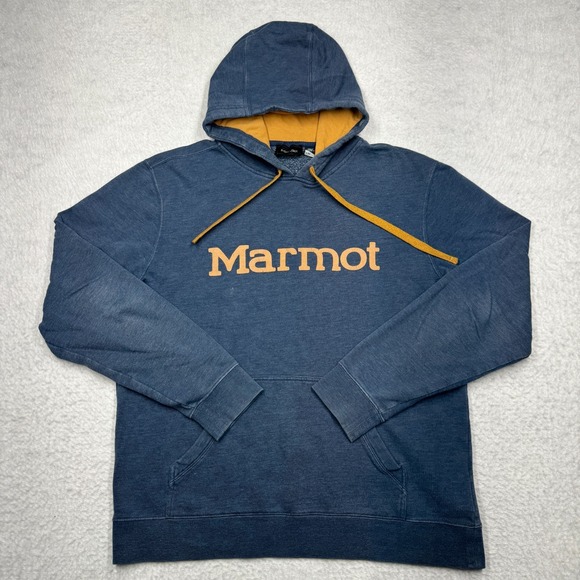 Marmot Other - Marmot‎ Graphic Logo Hoodie Sweater Blue Men's Size Large